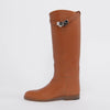Hermes Natural Heritage Calfskin Kelly Jumping Boots 38.5 - Blue Spinach