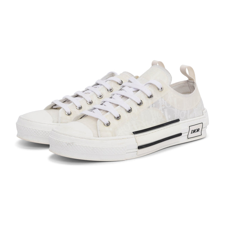 Dior White Oblique Canvas B23 Low Top Sneakers 41