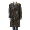 Zegna Couture Bronze Jacquard Padded Coat M - Blue Spinach
