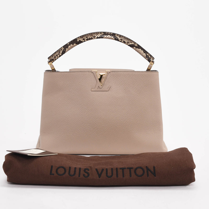 LOUIS VUITTON Capucines Taurillon Leather/Python Shoulder Bag
