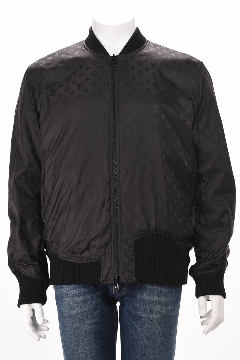 Louis Vuitton Reversible Leather Nylon Jacket BLACK. Size 58