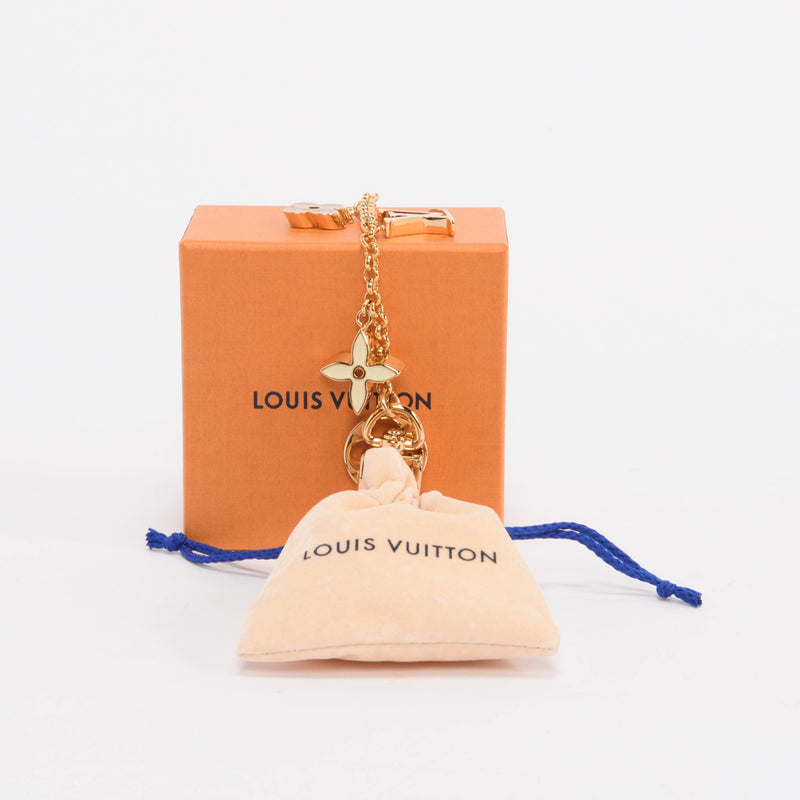 Louis Vuitton Gold Fleur De Monogram Chain Bag Charm - Blue Spinach