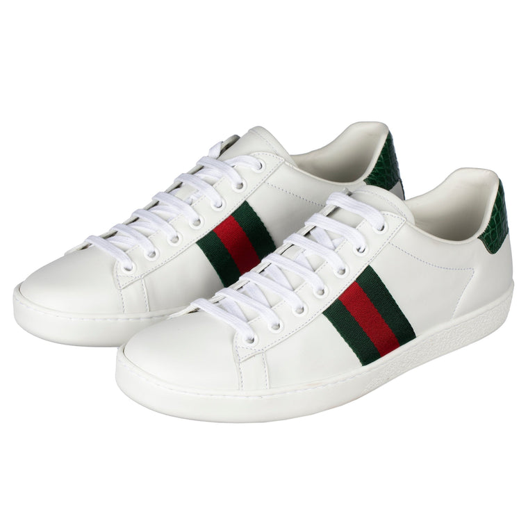 Gucci Ace Sneaker White Green & Red Stripe 38 It