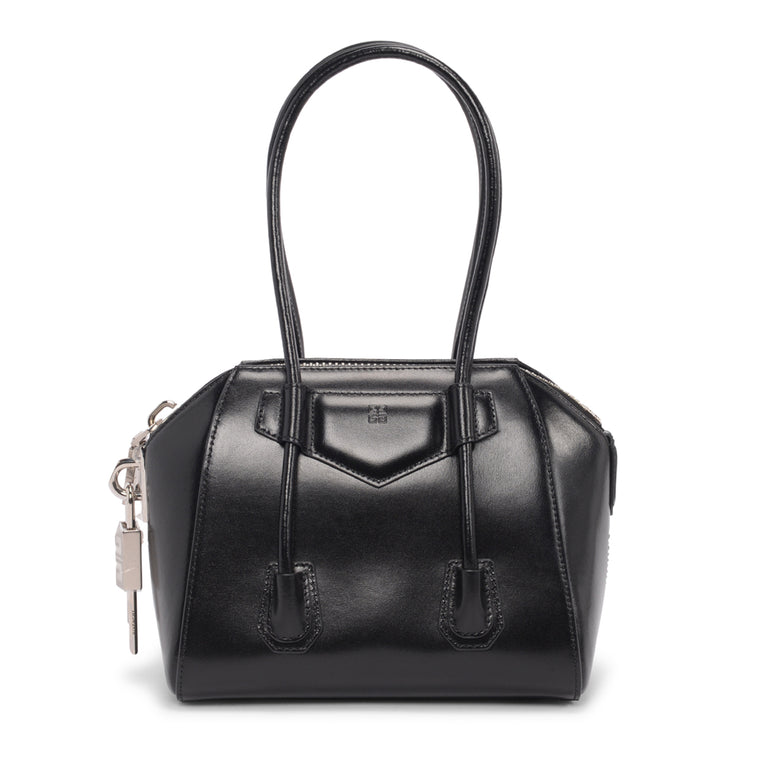 Givenchy Black Shiny Lord Mini Antigona Lock Bag