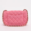 Chanel Pink Boucle Tweed Mini Rectangular Flap Bag - Blue Spinach