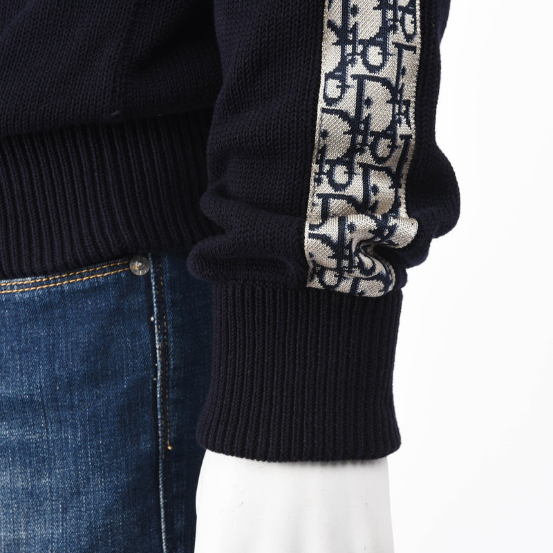 Dior Navy Cotton Oblique Detail Sweater S - Blue Spinach