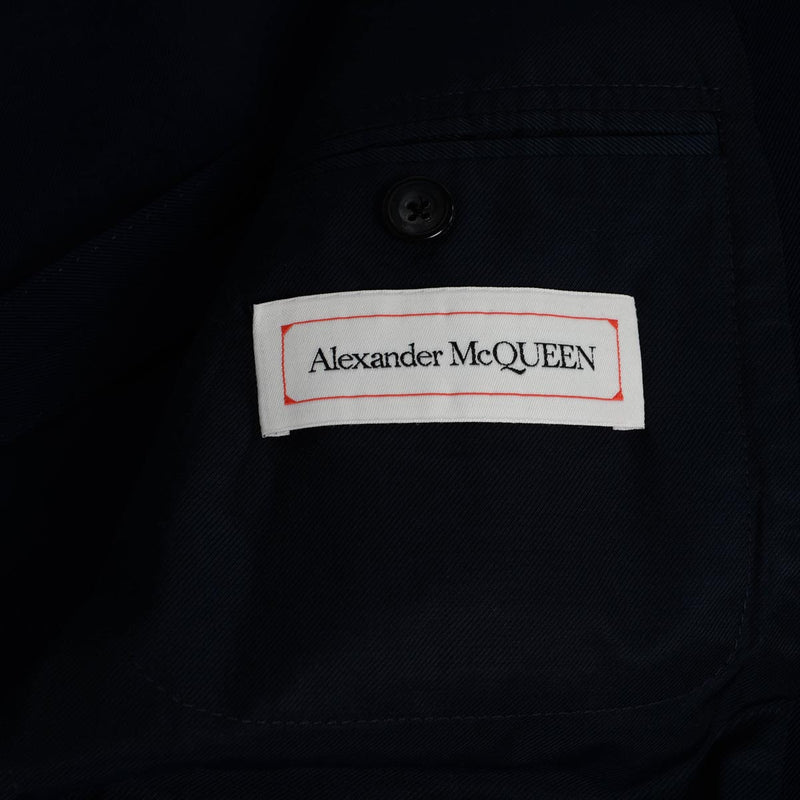 Alexander McQueen Navy Overdyed S.B. Blazer IT 50 - Blue Spinach