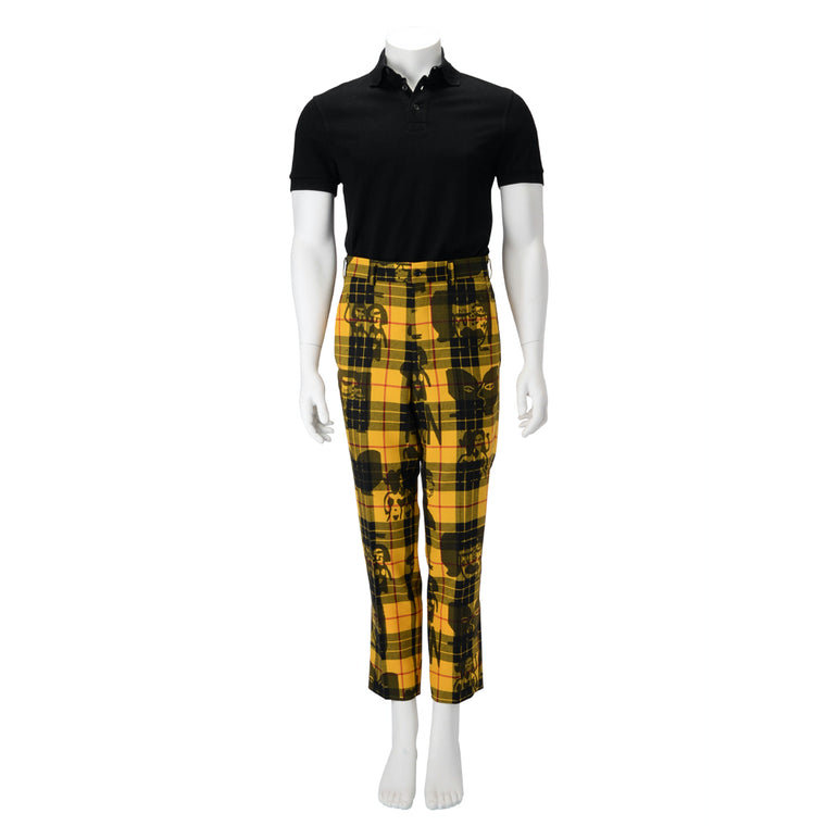 Comme Des Garcons Yellow Tartan Layered Print Trousers S