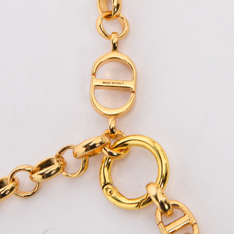 Dior Gold Caro Chain Belt - Blue Spinach