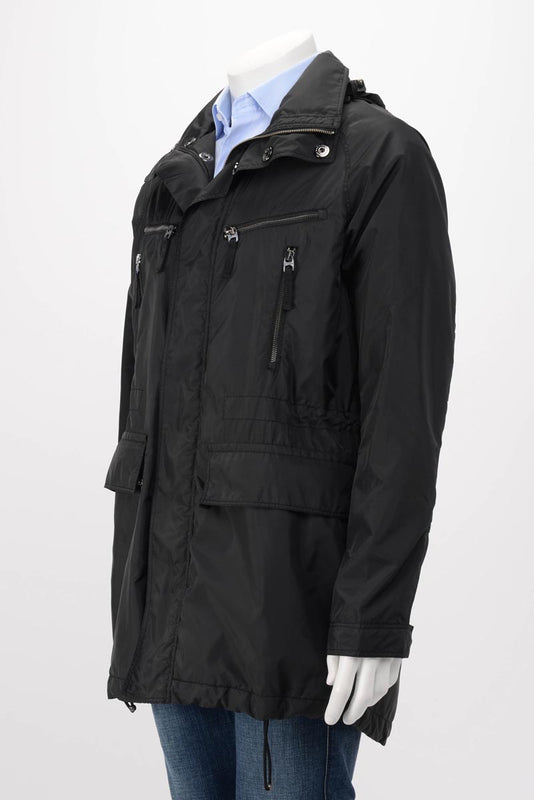 Burberry Black Nylon Quilted Lining Coat M - Blue Spinach