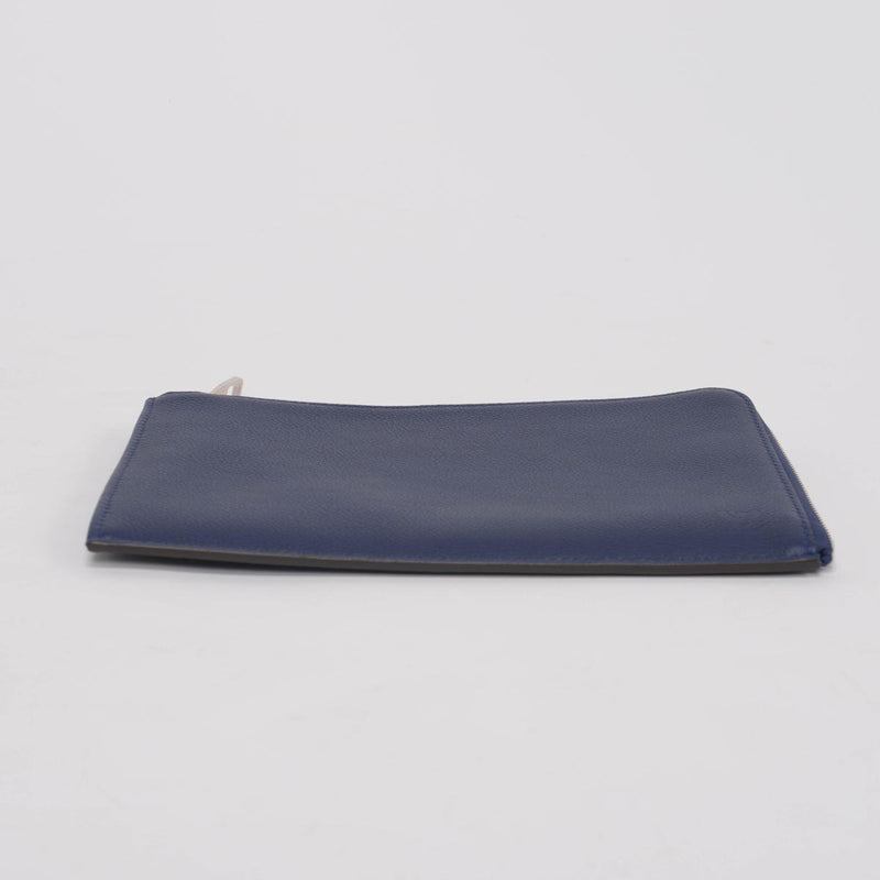 Louis Vuitton Indigo Grained Leather Pochette Jules PM Pouch - Blue Spinach