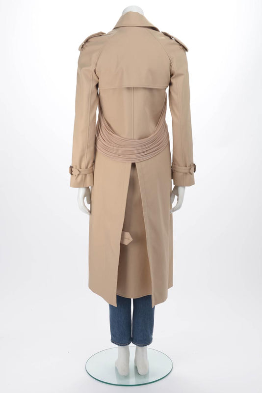 Burberry Honey Trench Coat with Draped Belt UK 4 - Blue Spinach