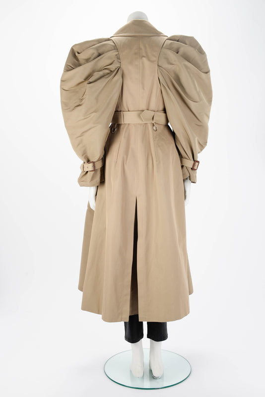 Alexander McQueen Beige Cotton Twill Hybrid Exploded Trench Coat IT 40 - Blue Spinach