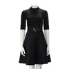 Louis Vuitton Black Short Sleeve Dress With Belt XS - Blue Spinach
