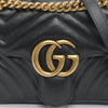 Gucci Black Matelasse GG Marmont Mini Bag - Blue Spinach