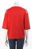 Hermes Red & White Silk Blend Twillaine Sweater FR 38 - Blue Spinach