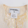Chanel Cream Sequin Tweed Seashell Mosaic Jacket FR 38 - Blue Spinach