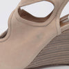 Aquazzura Beige Suede Sexy Thing Cut-Out Wedges 37 - Blue Spinach