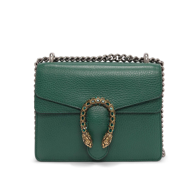 Gucci Green Grained Leather Mini Dionysus Bag