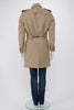 Burberry Prorsum Honey Bonded Twill Leather Trim Trench Coat - Blue Spinach