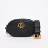 Gucci Black Matelasse GG Marmont Belt Bag - Blue Spinach