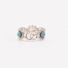 Gucci Sterling Silver MOP Double G Ring - Blue Spinach