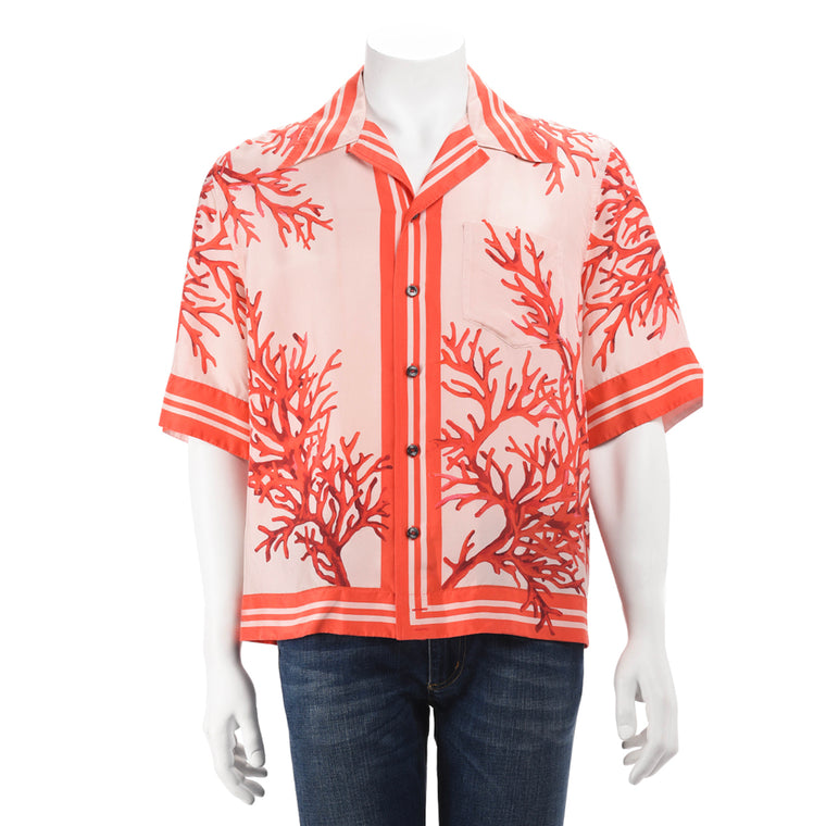 Dolce & Gabbana Red Silk Habotai Hawaiian Shirt 40