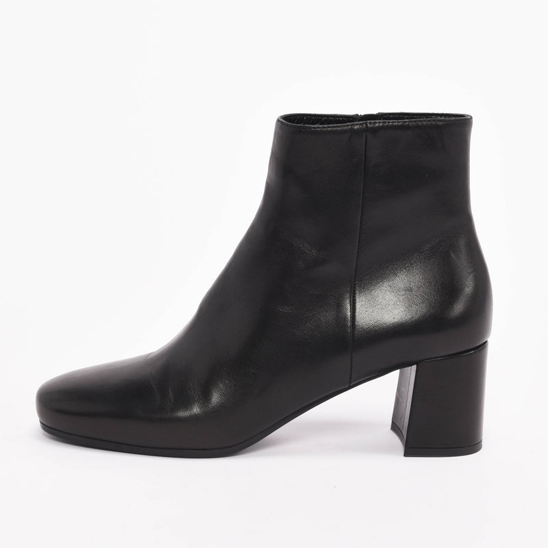Prada Black Nappa Ankle Boots 38.5 - Blue Spinach
