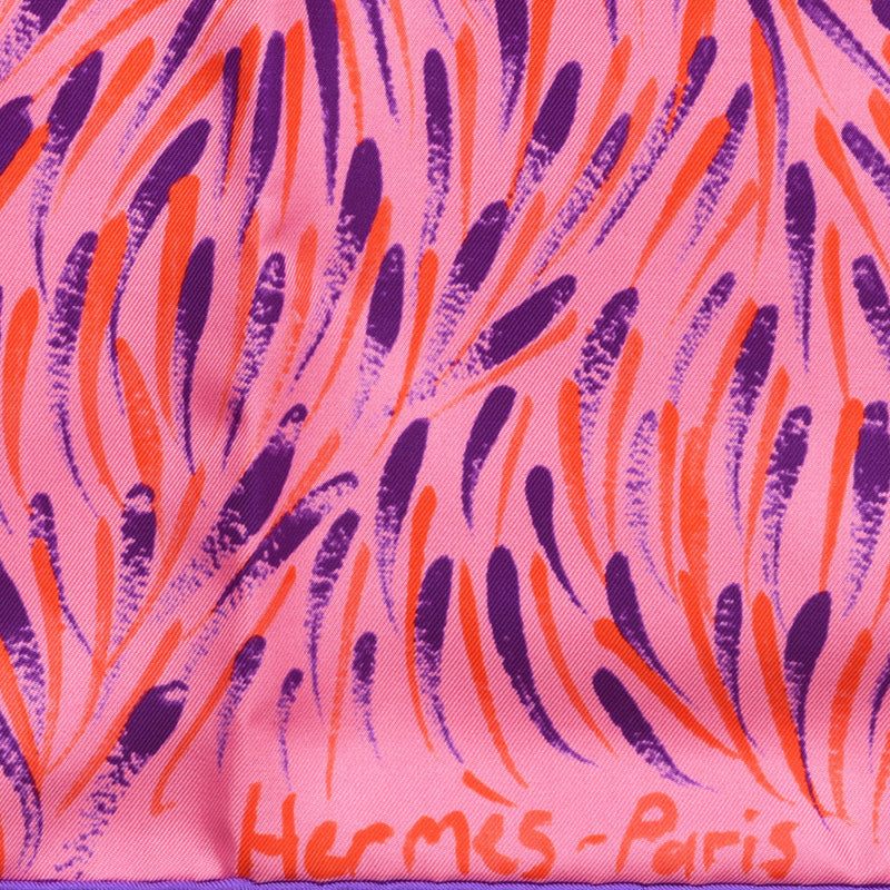 Hermes Pink Silk Le Reve De Gloria Scarf 90 - Blue Spinach