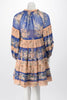Zimmermann Blue & Pink Moonshine Tuck Mini Dress 0 - Blue Spinach