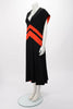 Givenchy Black & Red Silk Chevron Panel Dress FR 44 - Blue Spinach