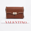 Valentino Tan Grained Leather Small Rockstud Shoulder Bag - Blue Spinach