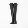 Burberry Black Stretch Lambskin Thames Sock Boots 40 - Blue Spinach