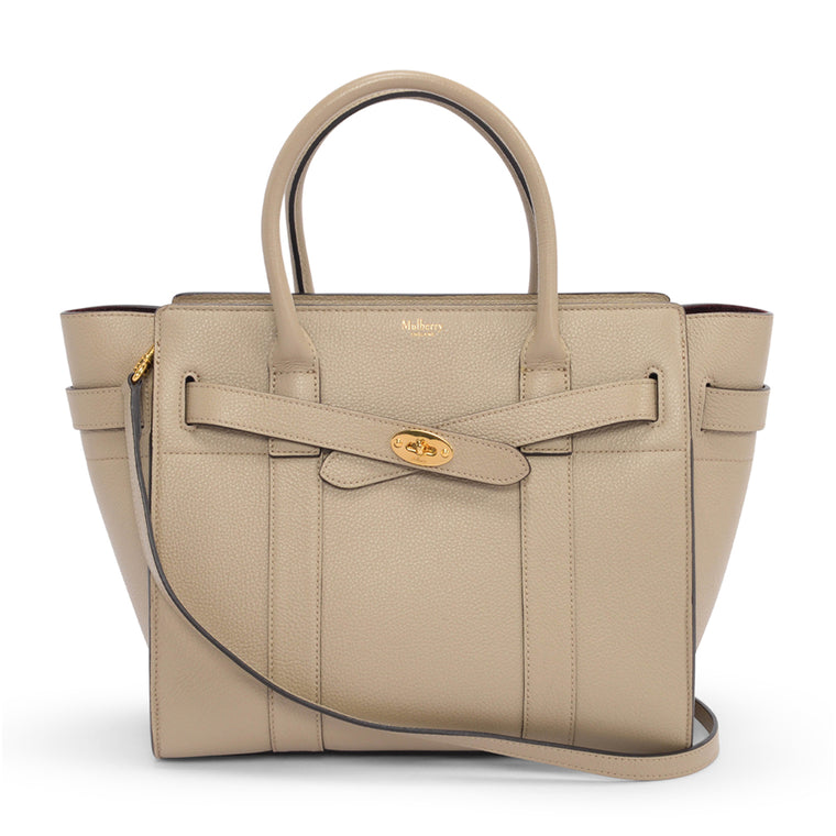 Mulberry Dune Classic Grain Small Zipped Bayswater Tote
