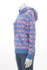 Chanel Pink & Blue Cashmere CC Hooded Sweater FR 36 - Blue Spinach