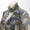 Peter Pilotto Navy Lurex & Silk Abstract Print Evening Gown 10 - Blue Spinach