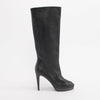 Chanel Black Leather Chain Platform Boots 40 - Blue Spinach