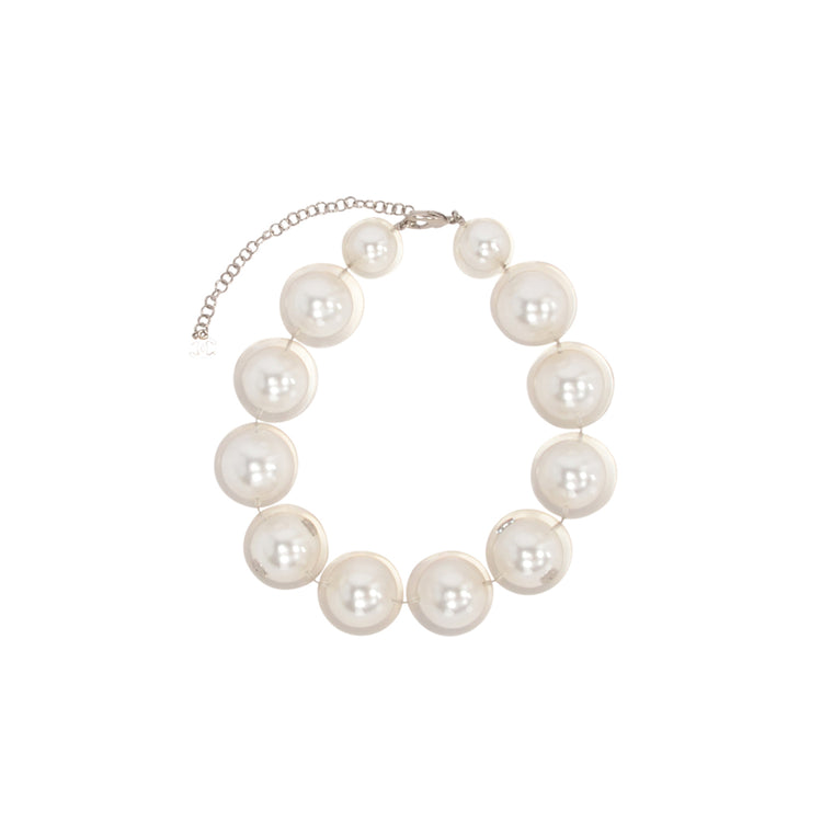 Chanel Resin Coated Faux Pearl Choker Necklace