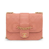 Chanel Pink Quilted Sheepskin Front Chain Flap Bag - Blue Spinach