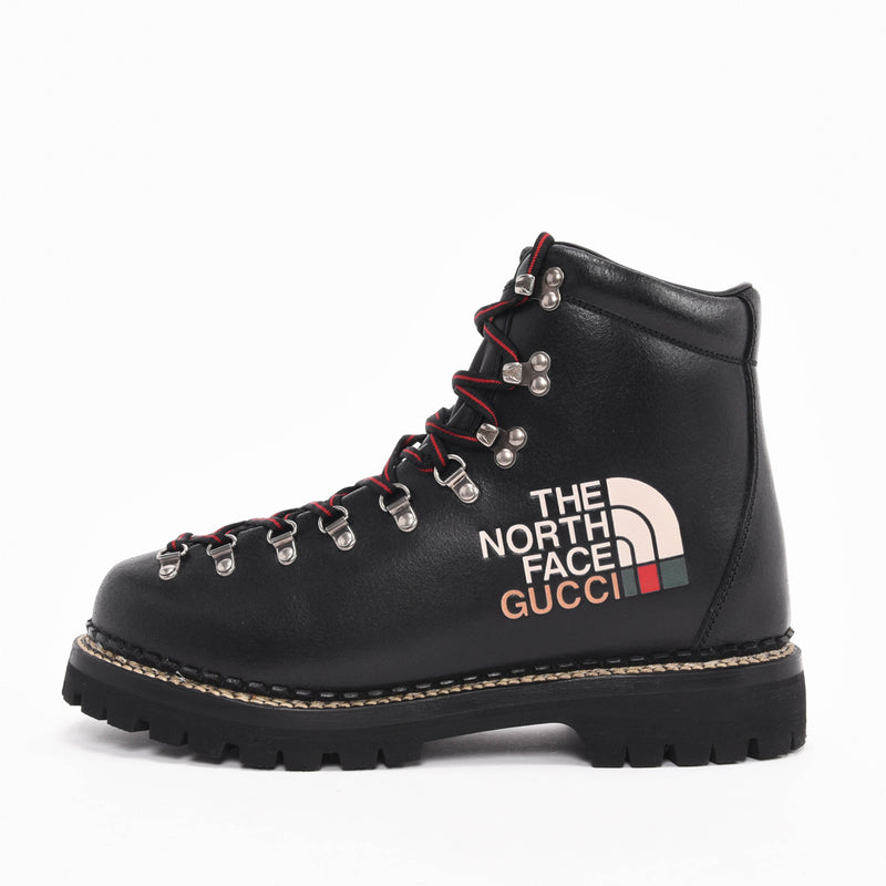 Gucci x The North Face Black Leather Ankle Boots 11 - Blue Spinach